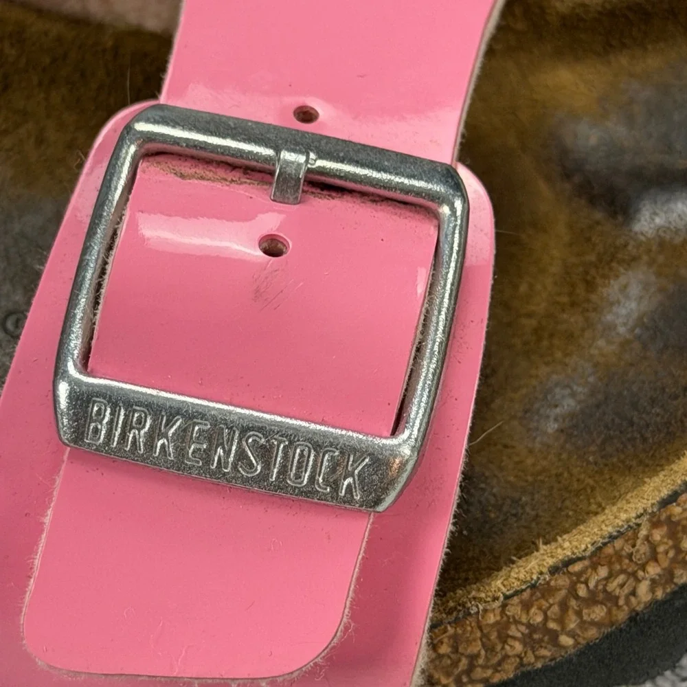 Birkenstock Arizona Pink Patent Leather Sandals Womens EU 34 US3-3.5